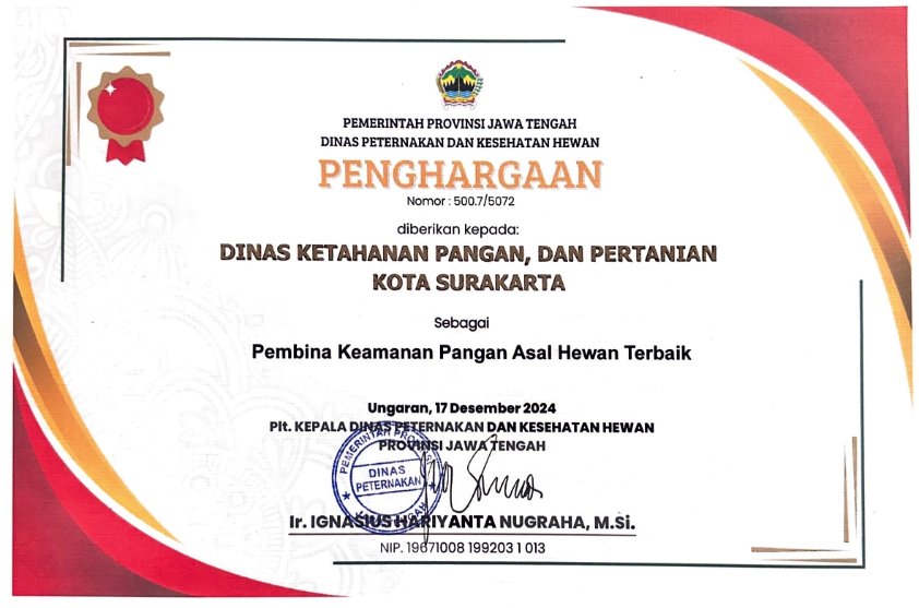 Penghargaan Pembina Keamanan Pangan Asal Hewan Terbaik_001 Penghargaan Pembina Keamanan Pangan Asal Hewan Terbaik