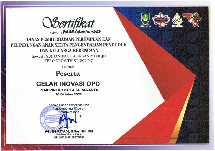 SERTIFIKAT GELAR INOVASI 2023_001 Sertifikat Gelar Inovasi OPD Pemerintah Kota Surakarta Tahun 2023