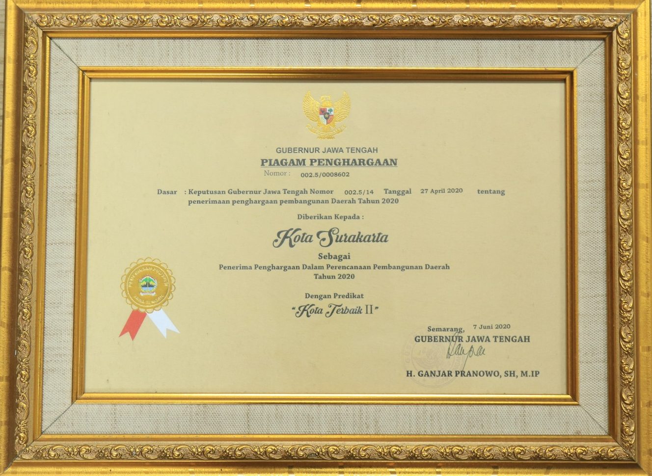 Penerima Penghargaan Dalam Perencanaan Pembangunan Daerah Tahun 2020 Kota Terbaik II Penerima Penghargaan Dalam Perencanaan Pembangunan Daerah Tahun 2020 Kota Terbaik II